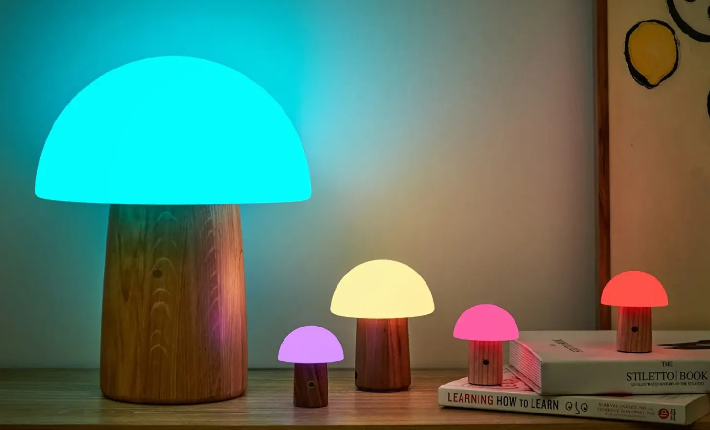 Gingko - Super Mini Alice Mushroom Lamp - Walnut
