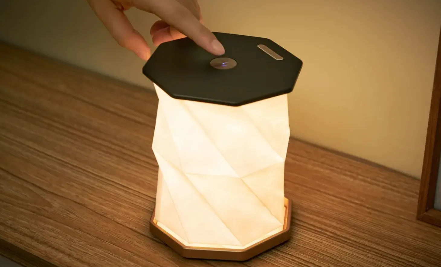 Gingko - Twist Hexagon Lamp - Black