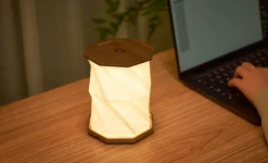 Gingko - Twist Hexagon Lamp - Walnut