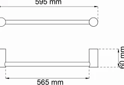 Habo - Håndklædestang enkelt 1368 - Sort - B: 59,5 cm