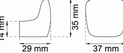 Habo - Krog - 29x35 mm - Mat Sort - 2 stk.