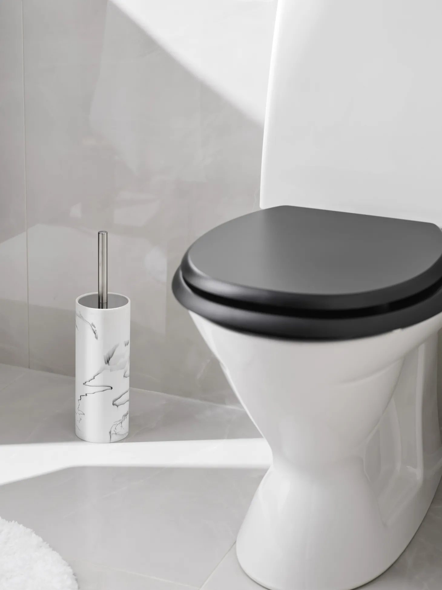 Habo - Toiletbørstesæt - Marble/Marmor - H: 36 cm