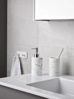 Habo - Toiletbørstesæt - Marble/Marmor - H: 36 cm