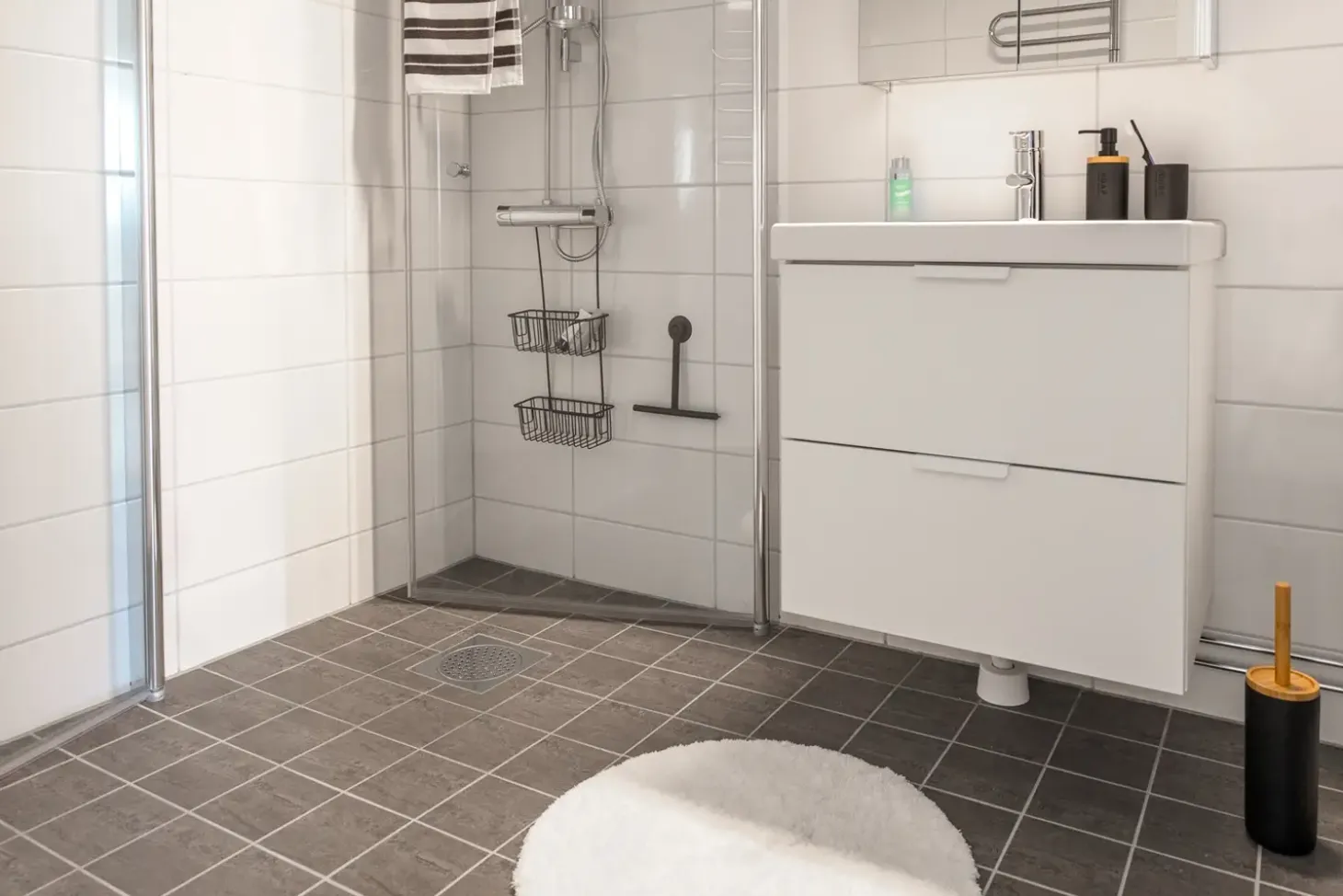 Habo - Toiletbørstesæt - Nature og Hvid - H: 37 cm