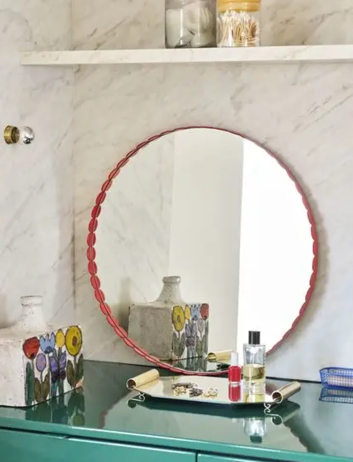 HAY - Arcs Mirror - Round - Red
