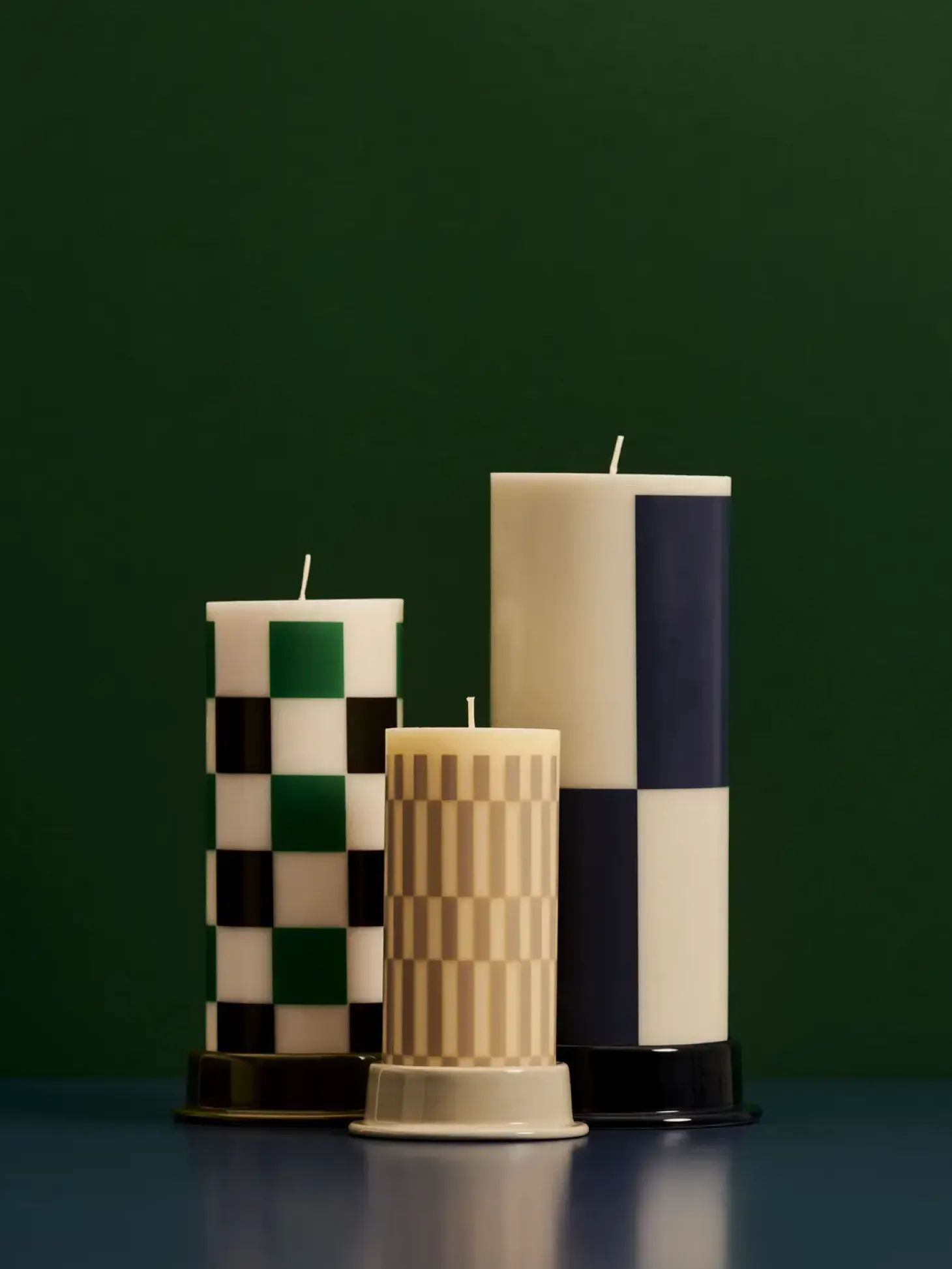 Hay - Bloklys - Column - Small - Hvid & blå