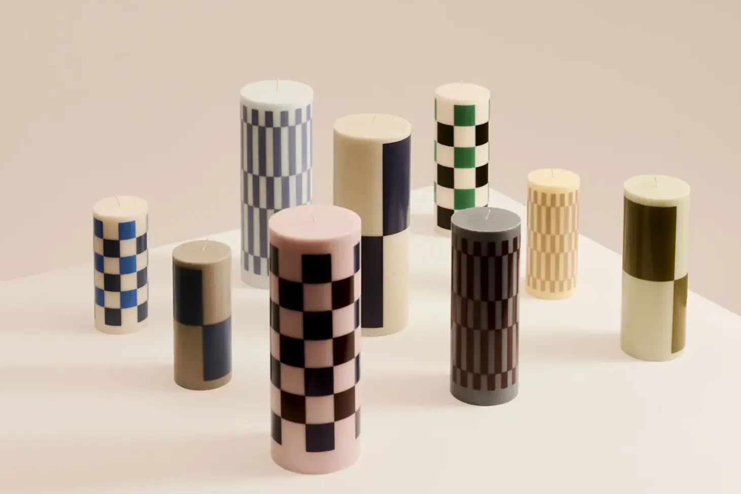 Hay - Bloklys - Column - Small - Hvid & blå