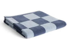 Hay - Check Bath Towel (Organic) - W70 x L136 - Steel Blue - Steel blue - 669