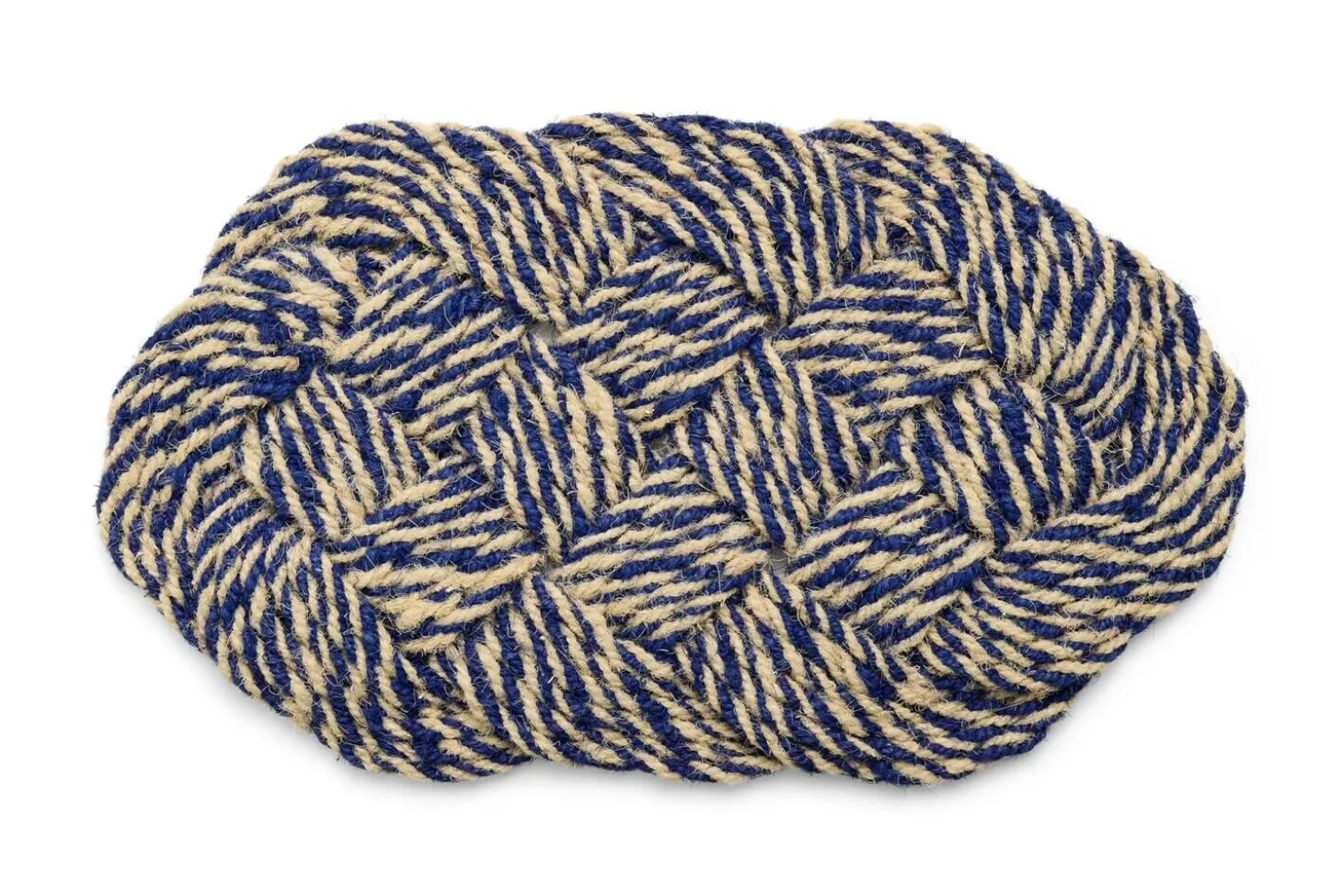 Hay - Coco Door Mat - Swirl - Blue and off-white