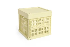 HAY Colour Crate Lid Plastic - Medium Square / Cube - Light yellow