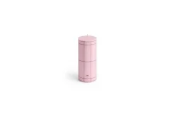 Hay - Column Candle - Light pink with bordeaux grid