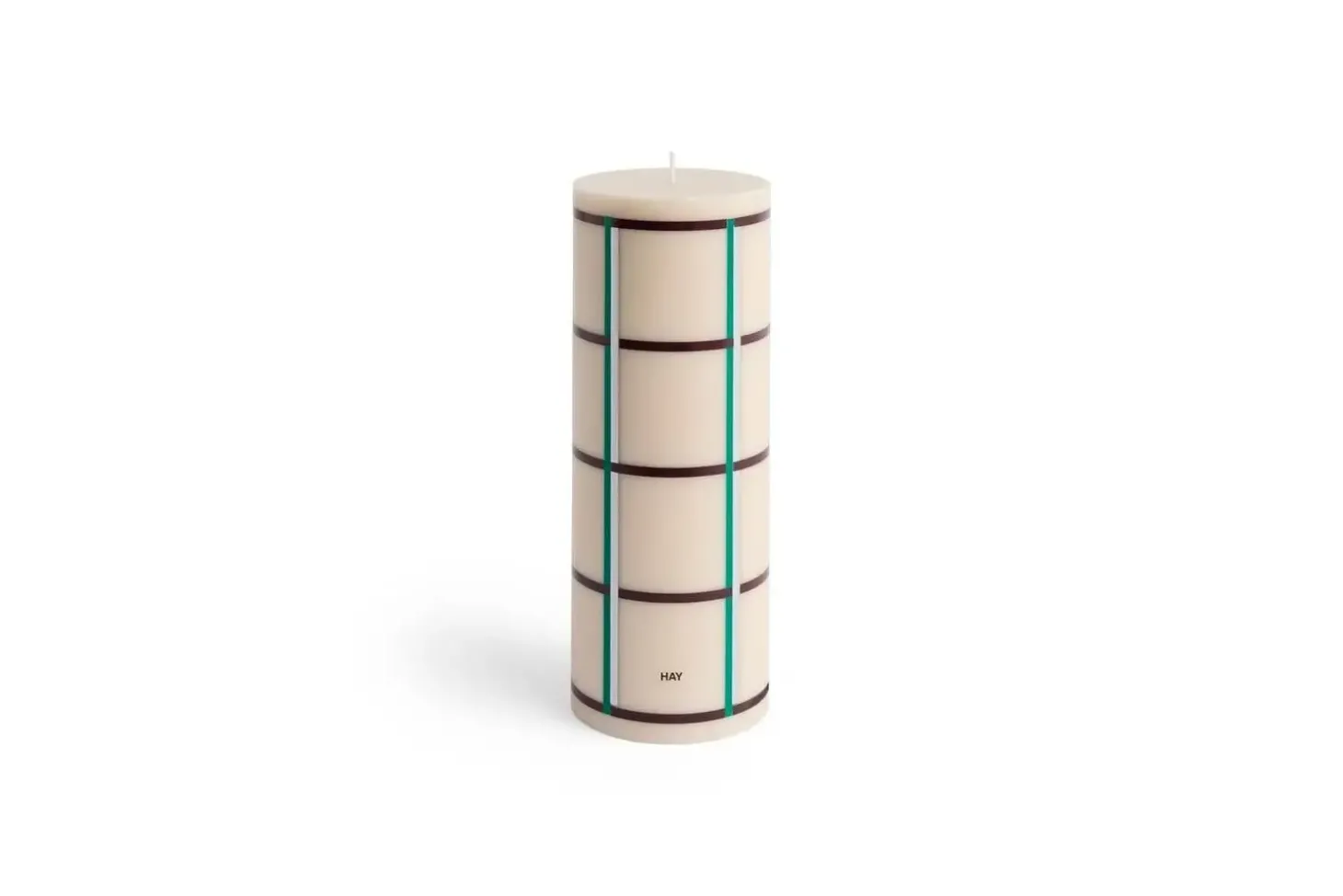 Hay - Column Candle - Off-white, green bordeaux and silver