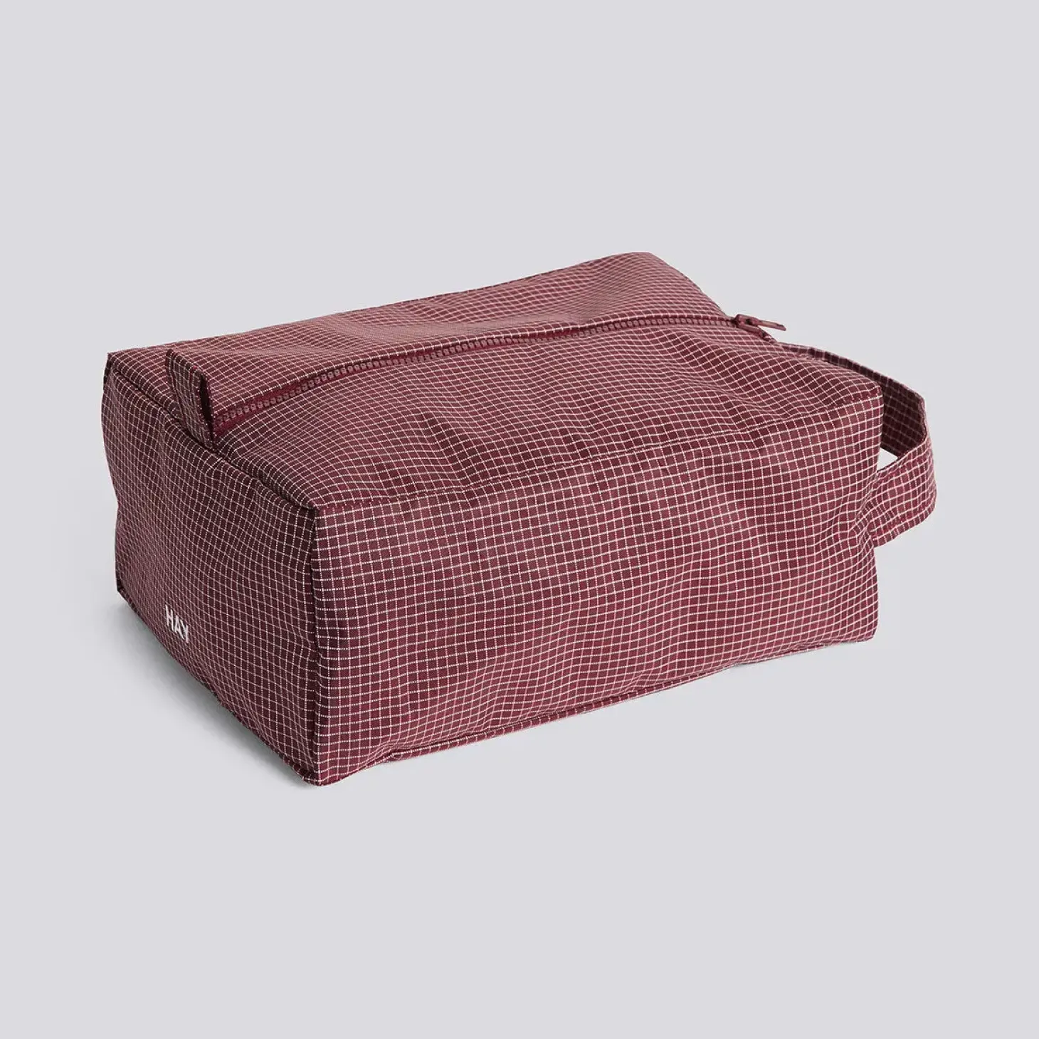 Hay - Grid Wash Bag - Small - Burgundy