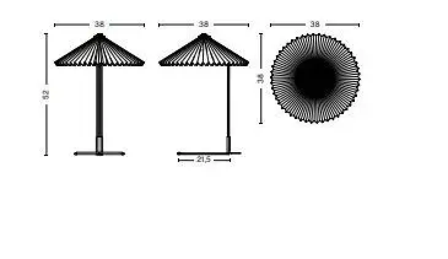 HAY - Matin bordlampe - med hvid skærm - large - H:52 cm