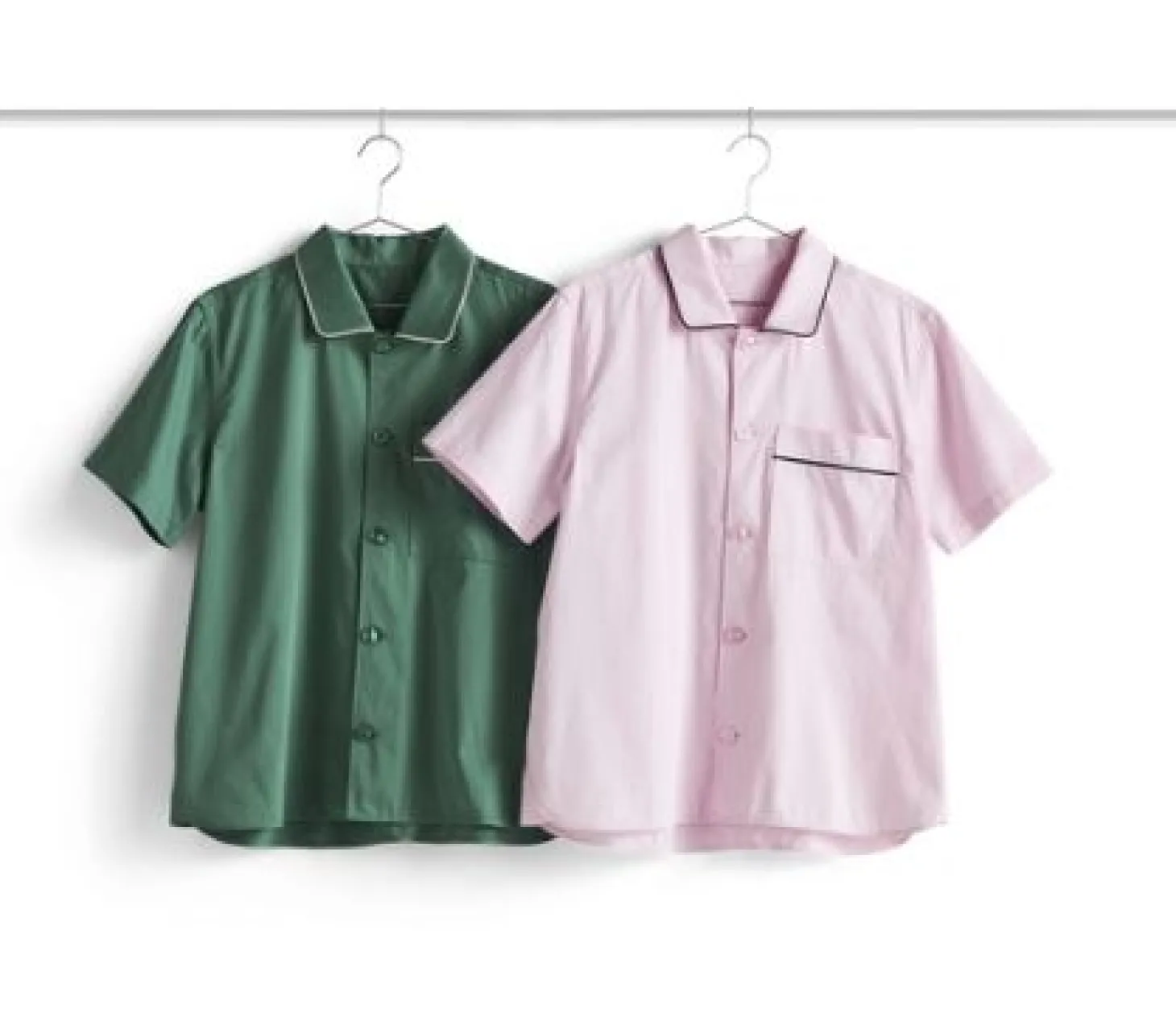 HAY - Outline Pyjama - Kortærmet Shirt - S/M - Emerald Green