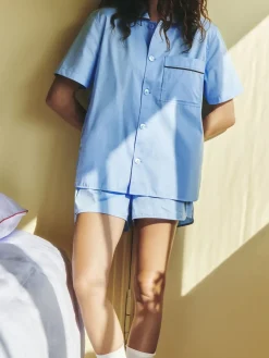 HAY - Outline Pyjama - Kortærmet Shirt - XS/S - Soft Blue