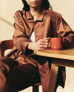 HAY - Outline Pyjama - Langærmet Shirt - XS/S - Milk Chocolate