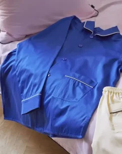 HAY - Outline Pyjama - Langærmet Shirt - M/L - Vivid Blue