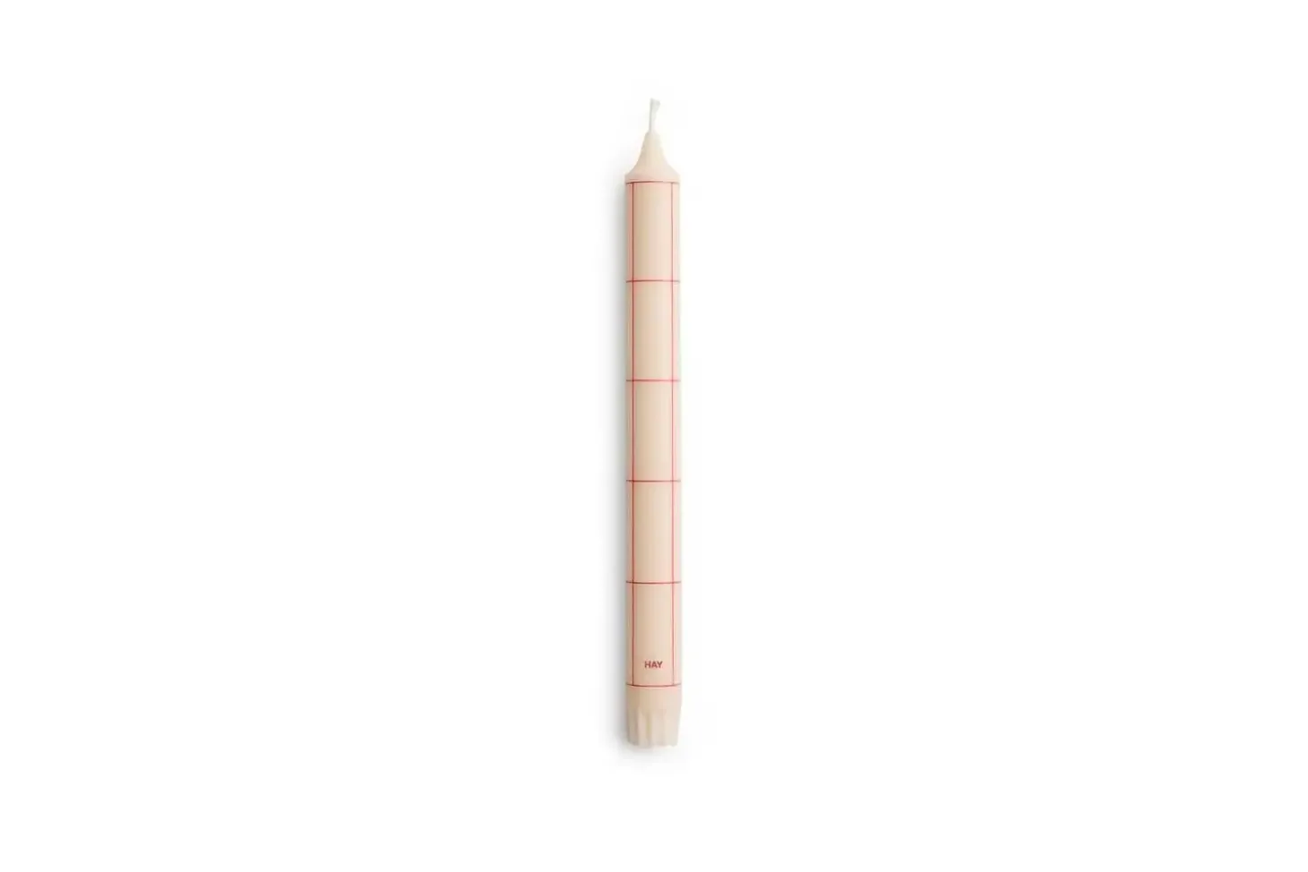 Hay - Pattern Candle - Off-white with red grid check