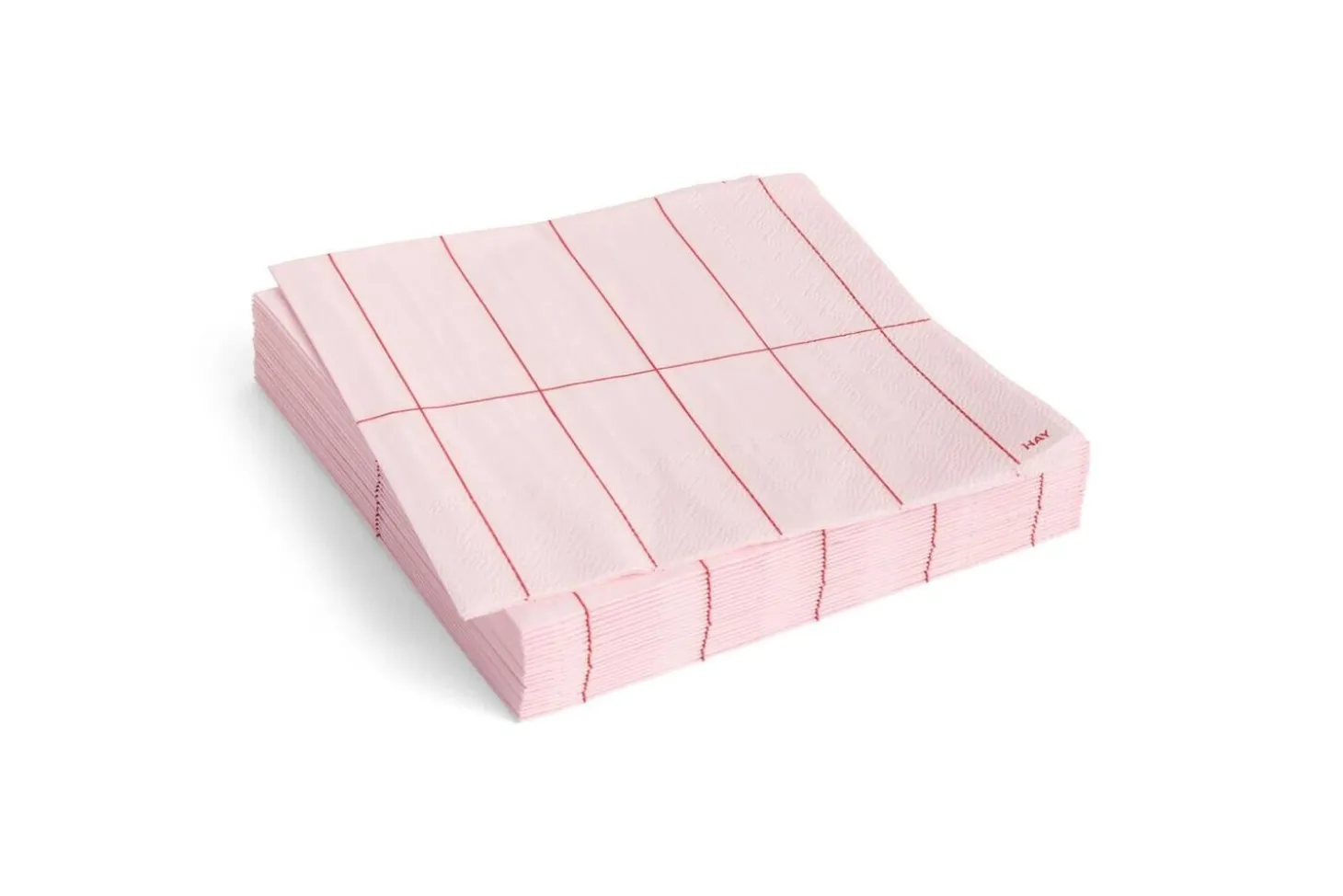 Hay - Pattern Napkins - Light pink and red grid - Lunch