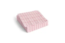 Hay - Pattern Napkins - Light pink and red grid - Cocktail