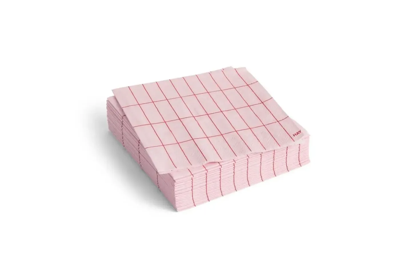 Hay - Pattern Napkins - Light pink and red grid - Cocktail