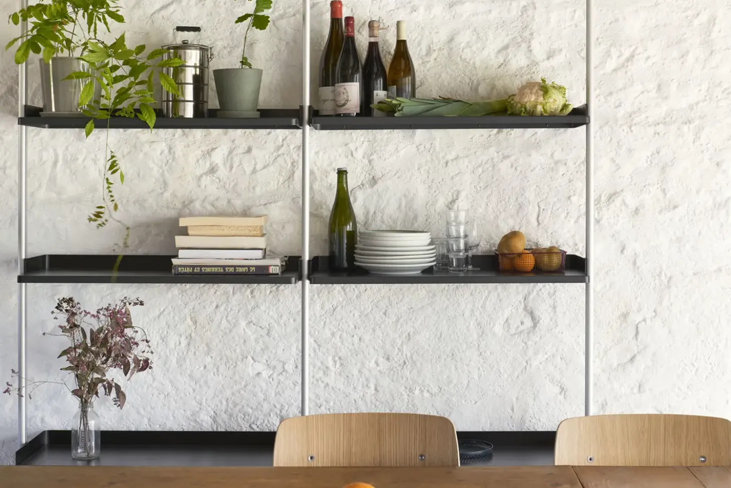 Hay - Reol - Pier System 11 - 1 kolonne - Sort/Stål - 82 X 46,5 X 209 cm