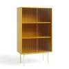 Hay - Reol til Gulv med Glaslåger - Colour Cabinet - Gul - Høj model, B75 X D39 X H130 cm