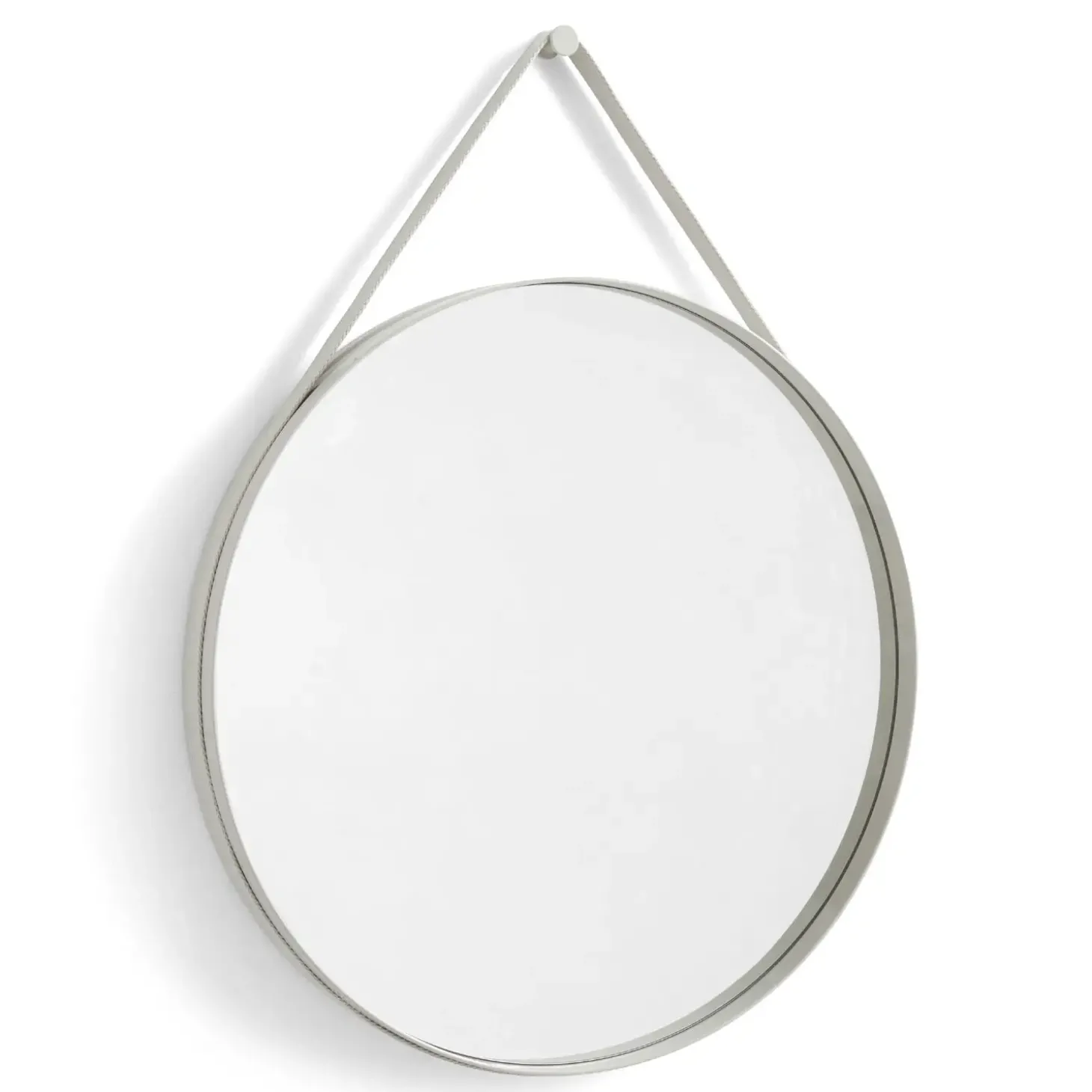 HAY - "Strap Mirror" Spejl Ø70 cm - Lys grå