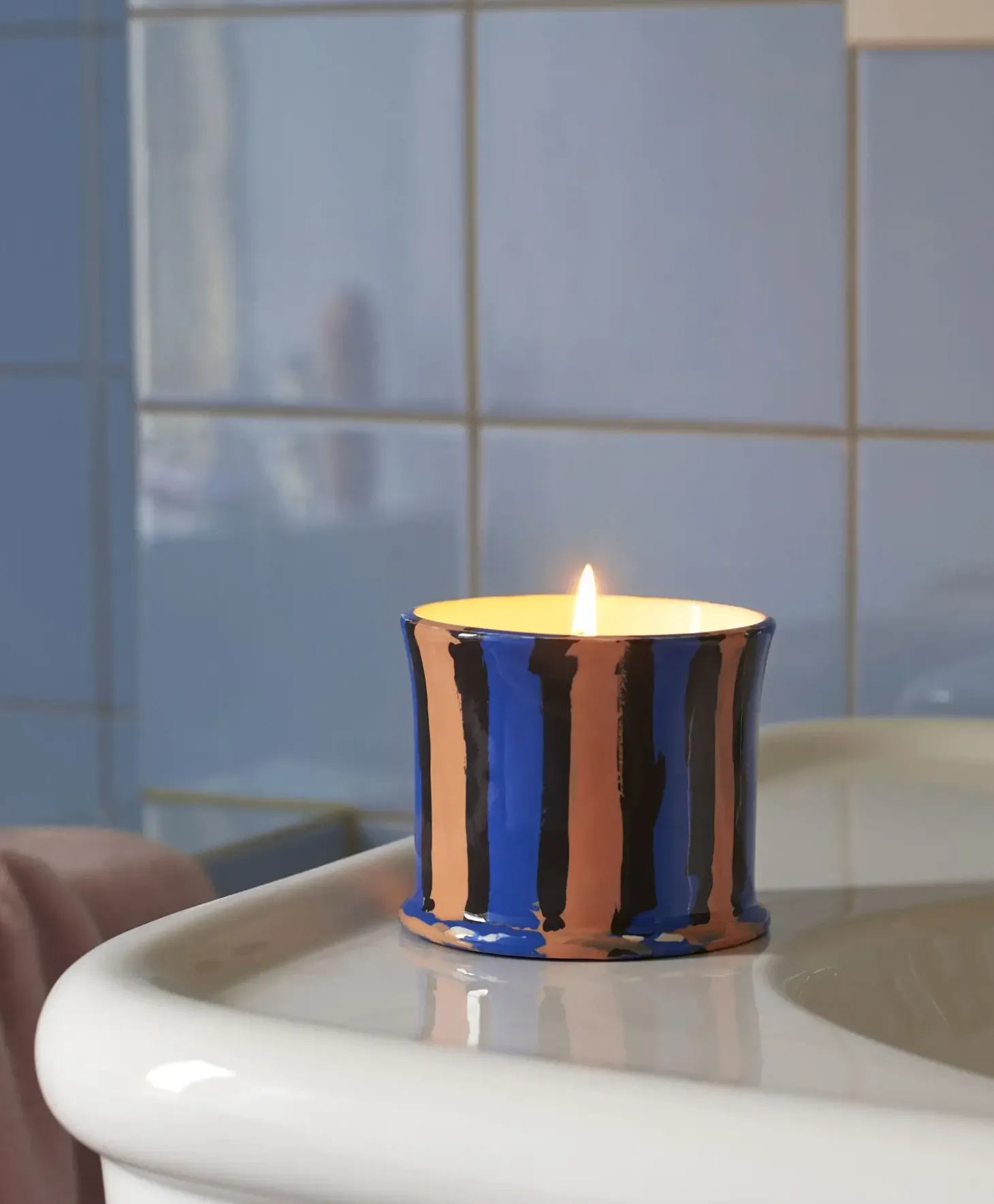 HAY - Stripe Scented Candle, Orange Flower