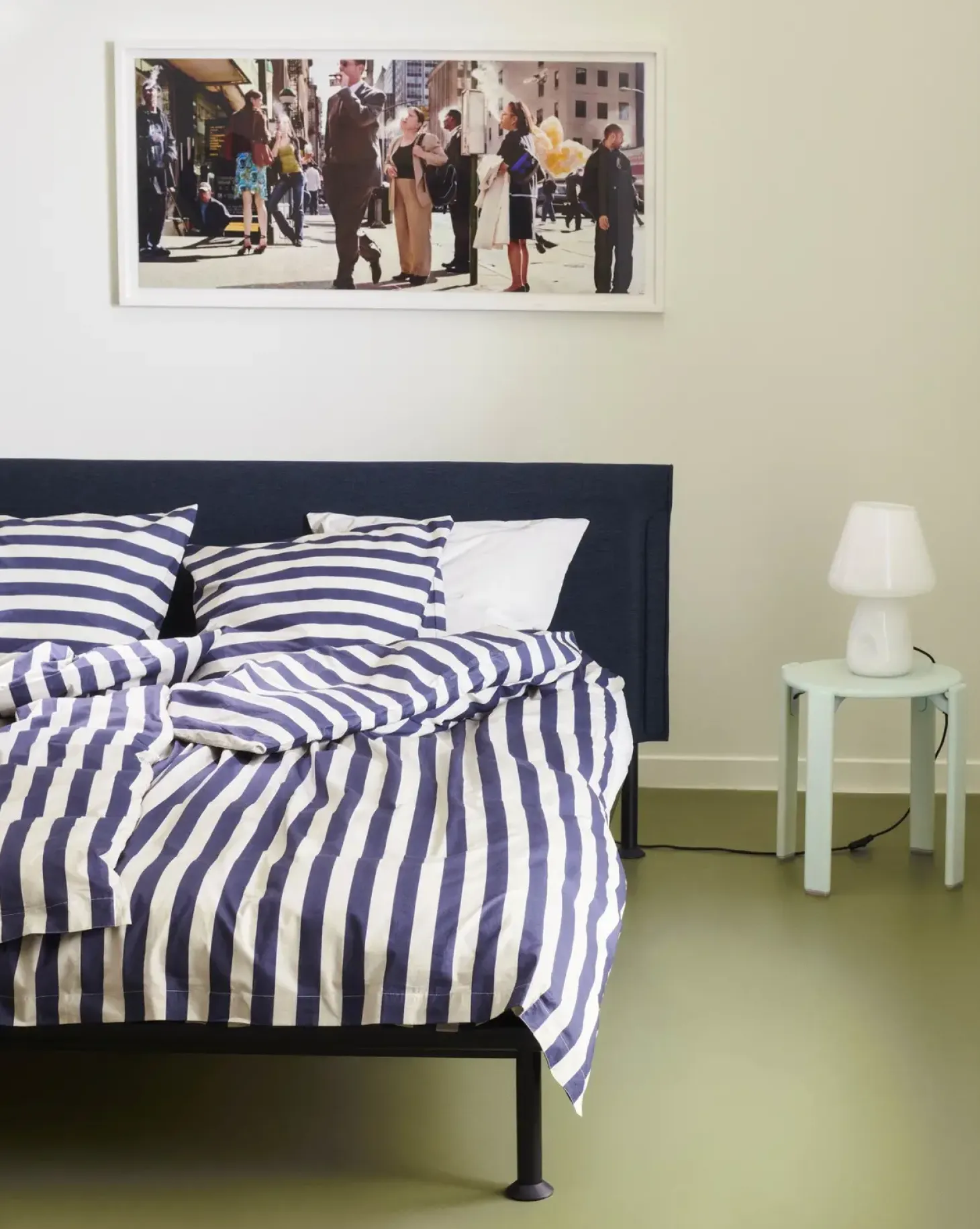 HAY - Été Bed Linen - Dynebetræk - midnight blue og light grey (140 x 200 cm)
