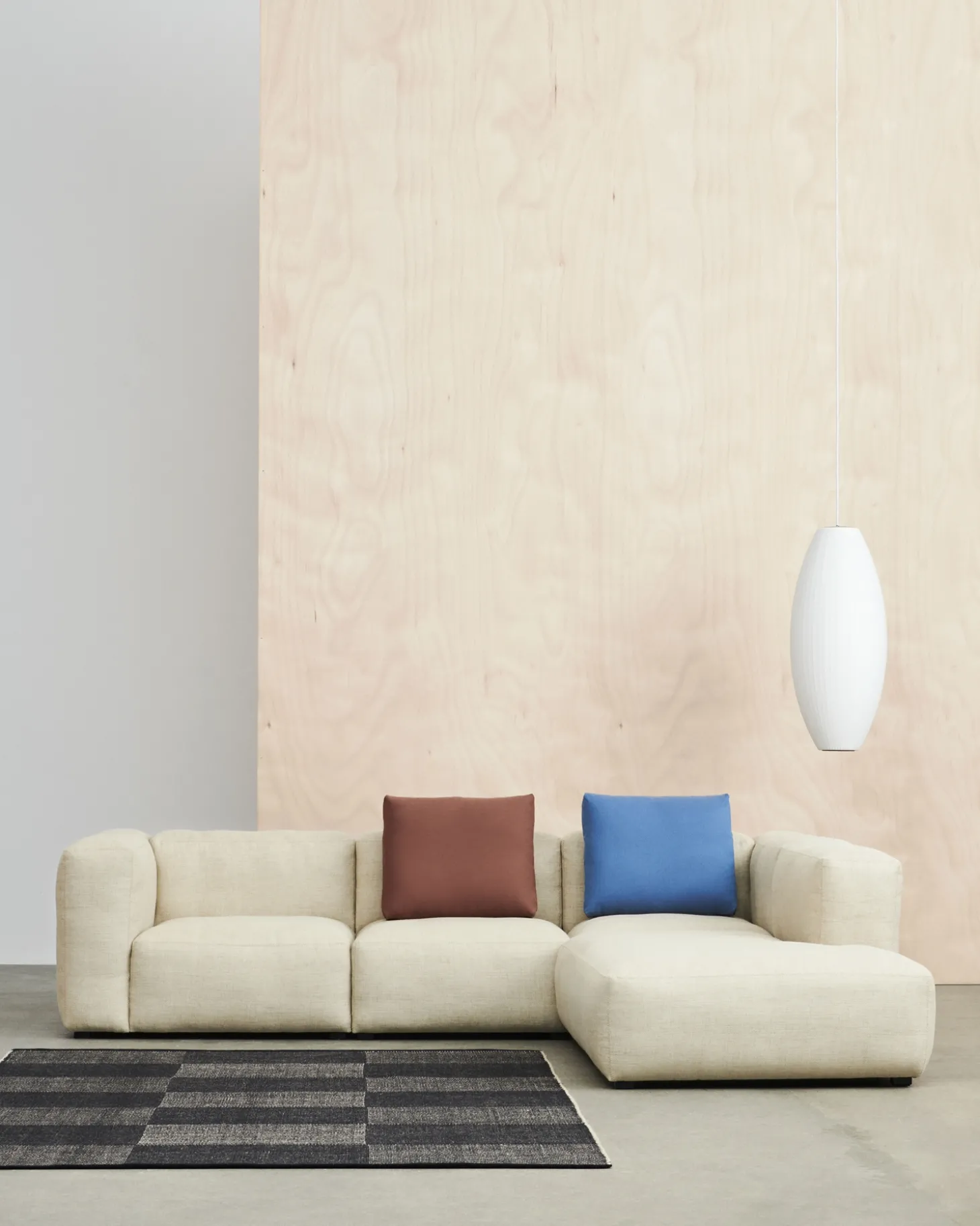 HAY - Tæppe Check Rug - Black L/ Sort - 200 x 300 cm