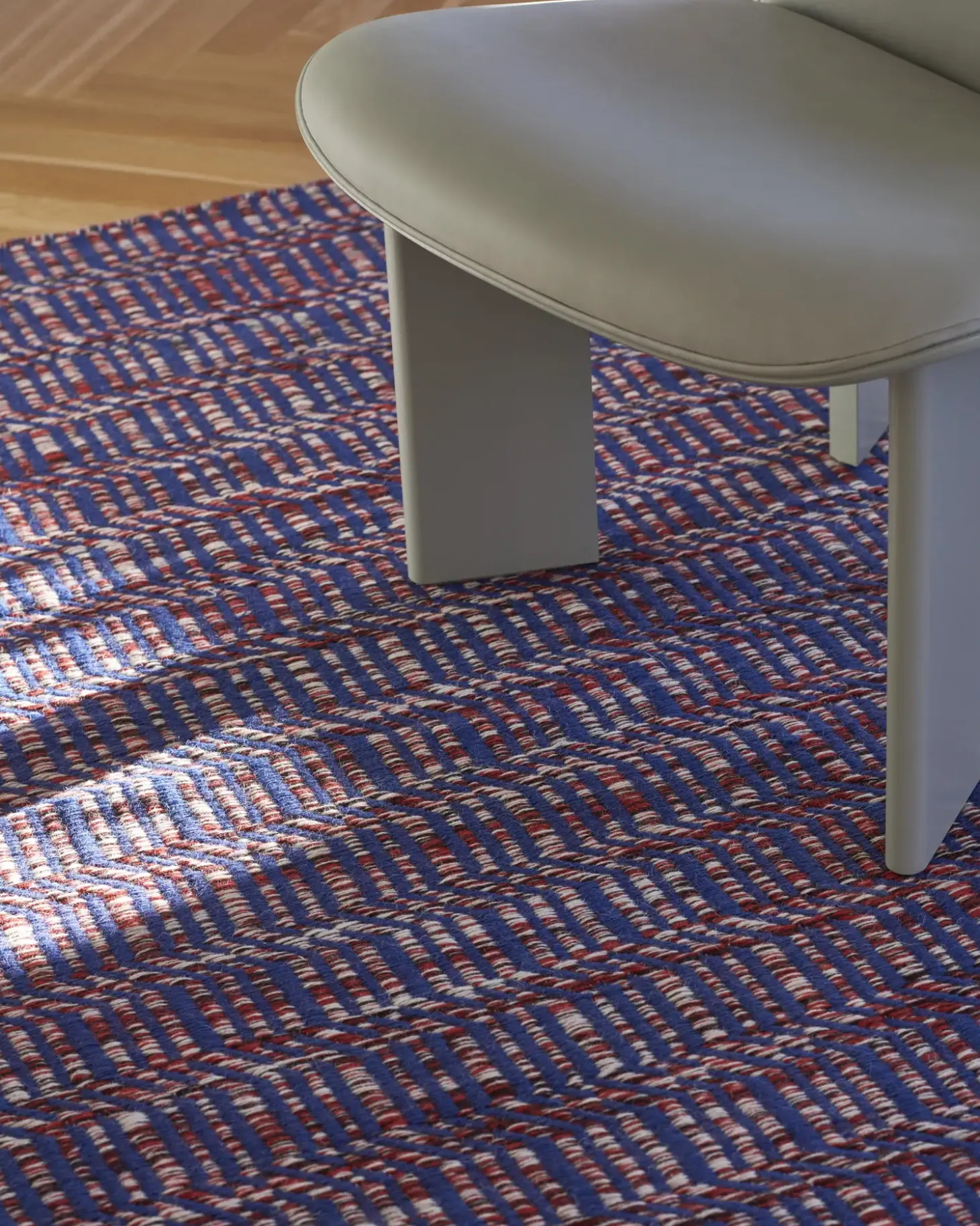 HAY - Tæppe Radio Rug - Red, Blue/Rød, Blå - 170 x 240 cm