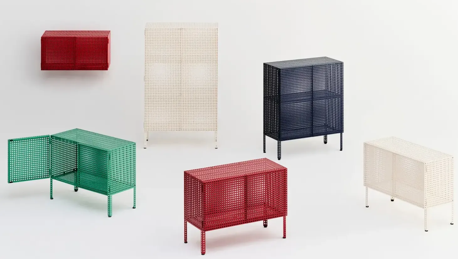 Hay - Vægskab - Perforated Cabinet Wall - Small - Soft Jade - H45 x B89 x D40 cm