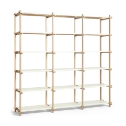 Hay - Woody Shelving 2.0 Column High - Hvid/Eg - 18 hylder