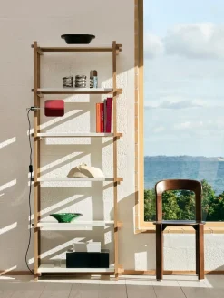 Hay - Woody Shelving 2.0 Column High - Hvid/Eg - 6 hylder