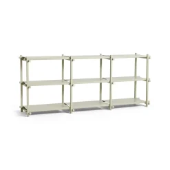 Hay - Woody Shelving 2.0 Column Low - Grå bøg - 9 hylder