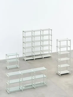 Hay - Woody Shelving 2.0 Column Low - Grå/Bøg - 3 hylder