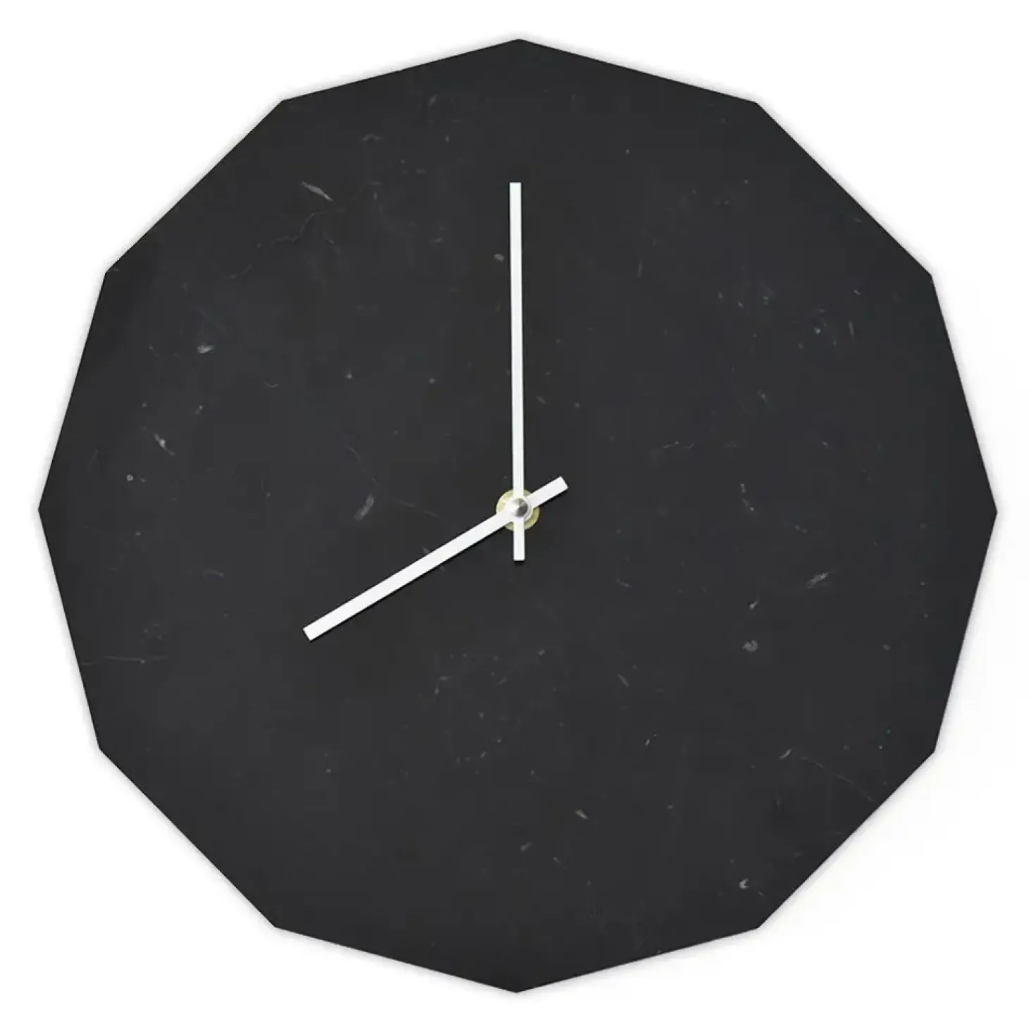 Hemverk - Marble Nero Vægur, Sølv Ø28