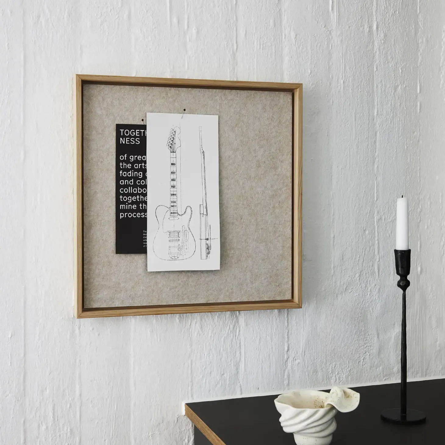 Hemverk - Opslagstavle m. akustiske egenskaber - Recy - Beige - 40x40