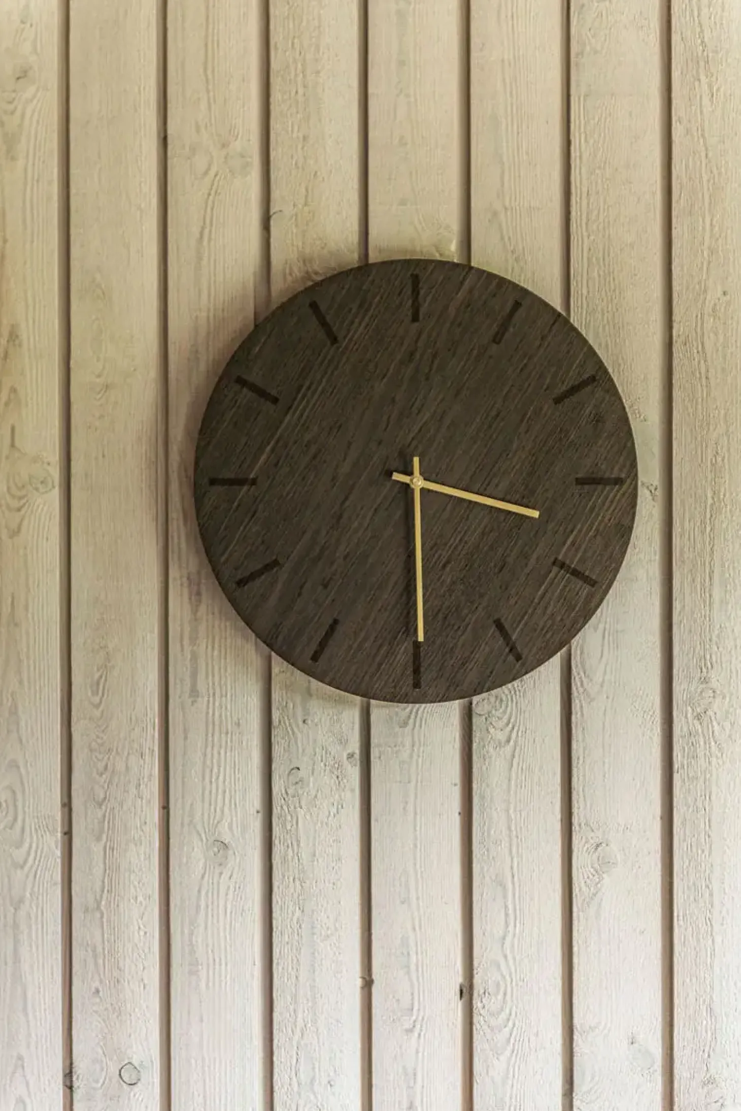 Hemverk - Vægur - Dark Oak - Mørk Eg/Guld - Ø38 cm