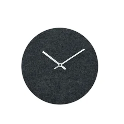 Hemverk - Vægur - Felt grå - Ø28 cm - Sølv visere