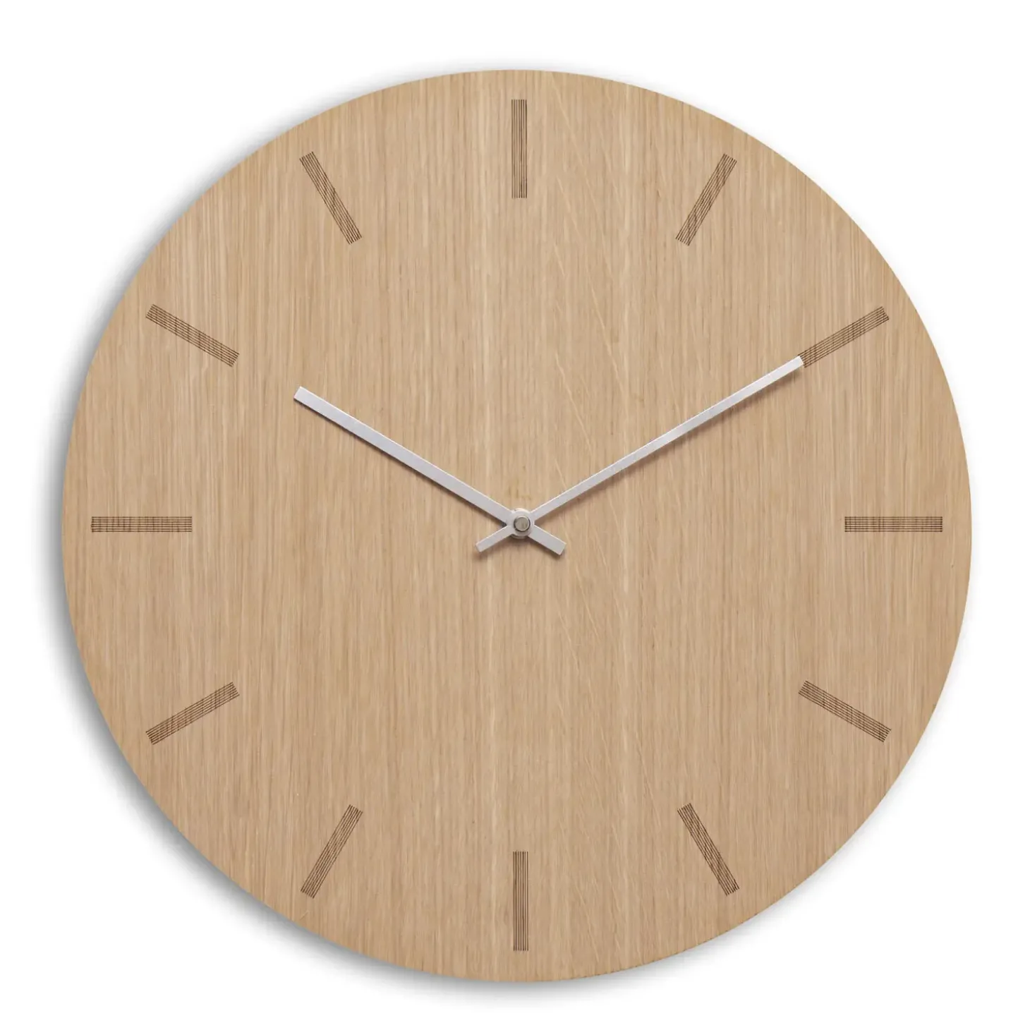 Hemverk - Vægur - Light Oak - Eg/Sølv - Ø38 cm
