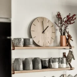 Hemverk - Vægur - Light Oak - Eg/Sort - Ø38 cm