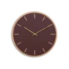Hemverk - Vægur - Lys Eg/Burgundy - Guld visere - Ø38 cm