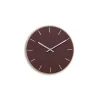 Hemverk - Vægur - Lys Eg/Burgundy - Sølv visere - Ø28 cm