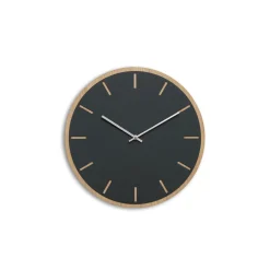 Hemverk - Vægur - Lys Eg/Mørkegrøn - Sølv visere - Ø28 cm