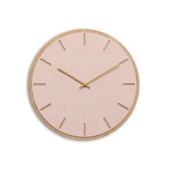 Hemverk - Vægur - Lys Eg/Powder Dusty Rose - Guld visere - Ø38 cm