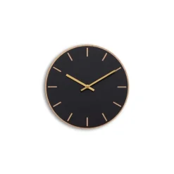 Hemverk - Vægur - Lys Eg/Sort - Guld visere - Ø28 cm