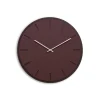 Hemverk - Vægur - Mørk Eg/Burgundy - Sølv visere - Ø38 cm